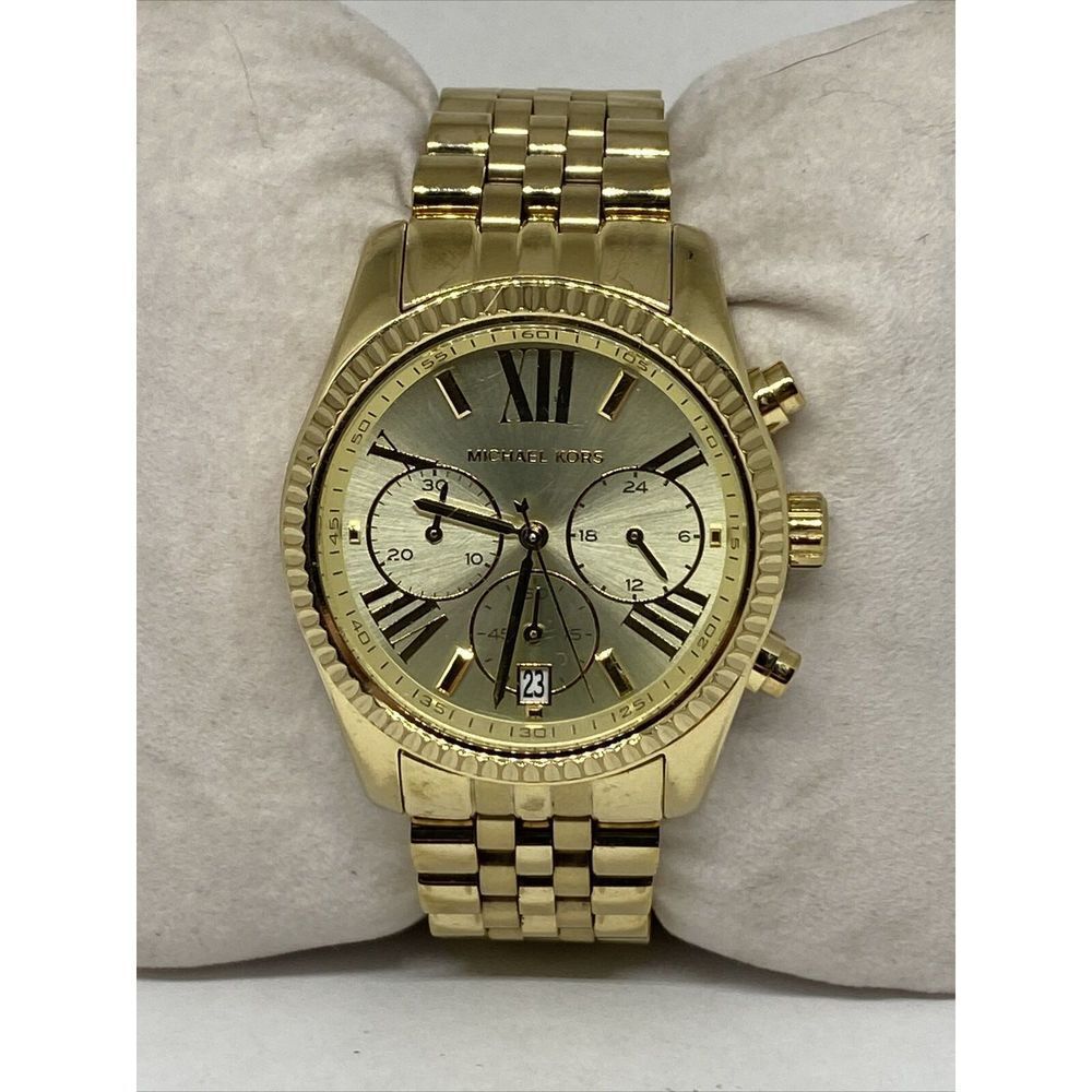 Michael Kors Lexington MK5556 Women Gold Stainless Steel Analog Dial Watch MP745 - Picture 3 of 12